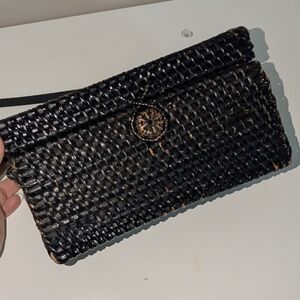 Black Woven Clutch Bag